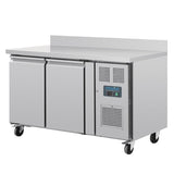 Polar U - Series Double Door Counter Fridge with Upstand - 282Ltr UA064 - A - Whisk Hospitality - UA064-A