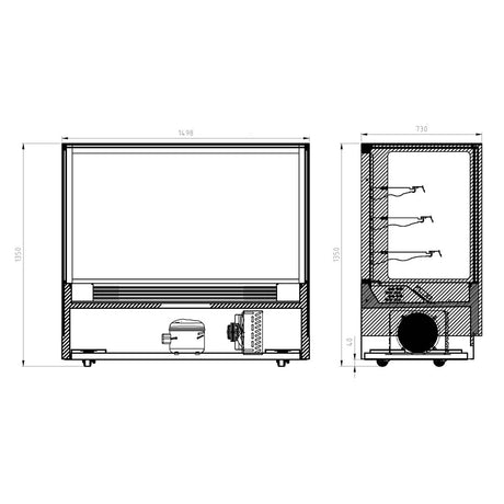 Bonvue Modern 3 Shelves Cake or Food Display - GAN - 1500RF3 - Whisk Hospitality - GAN-1500RF3