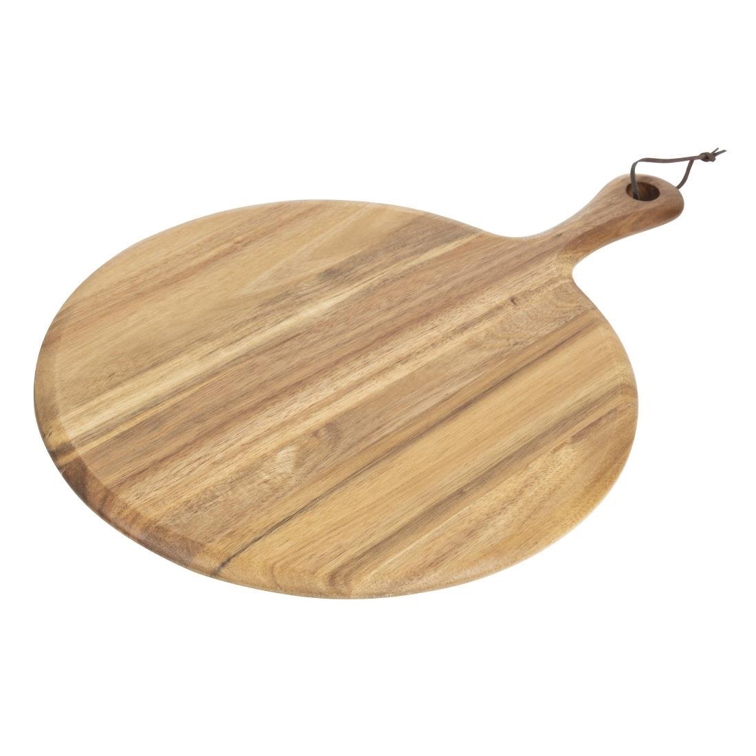 Olympia Acacia Paddle Board Round 330x15mm - 125mm handle GM308 - Whisk Hospitality - GM308