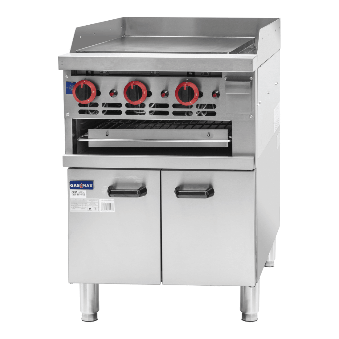 Gasmax Gas Griddle and Gas Toaster with Cabinet - GGS-24 - Whisk Hospitality - GGS-24