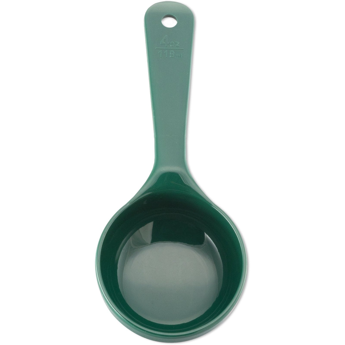 492808 Carlisle Measure Miser Forest Green Measuring solid spoon with short handle 120mL Capacity - Whisk Hospitality - 492808