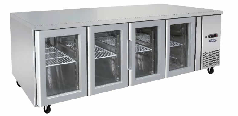 Atosa GLASS FOUR DOOR COOLING FRIDGE TABLE 2230 MM EPF3741 - Whisk Hospitality - EPF3741
