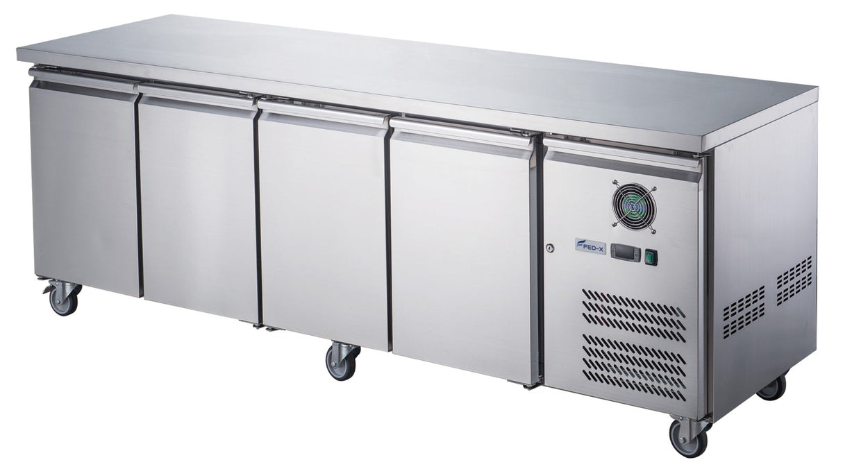 FED - X S/S Four Door Bench Fridge - XUB7C22S4V - Whisk Hospitality - XUB7C22S4V