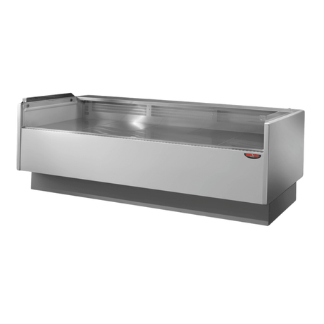 Tecnodom Serie MR80 Black 2480mm Self - serving Deli Display with Storage and Castors - TDMR - 0825SELF - Whisk Hospitality - TDMR-0825SELF