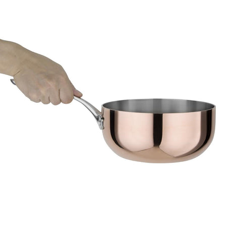 Vogue Tri-Wall Copper Flared Saute Pan - 200x90mm CM677 - Whisk Hospitality - CM677