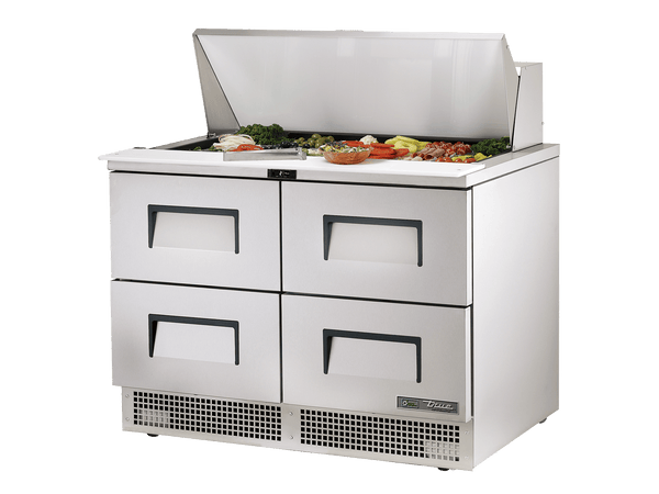 True Refrigeration Prep Table 18x 1/6 Top Pans 4 Drawers - TFP - 48 - 18M - D - 4 - HC - Whisk Hospitality - TFP-48-18M-D-4-HC