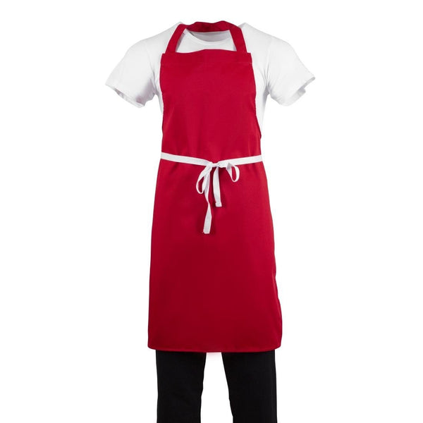 Whites Bib Apron Polycotton Red BB466 - Whisk Hospitality - BB466