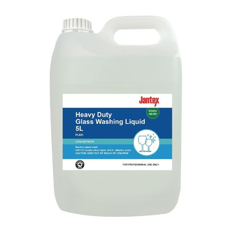Jantex Heavy Duty Glasswashing Liquid Concentrate - 5Ltr FL831 - Whisk Hospitality - FL831