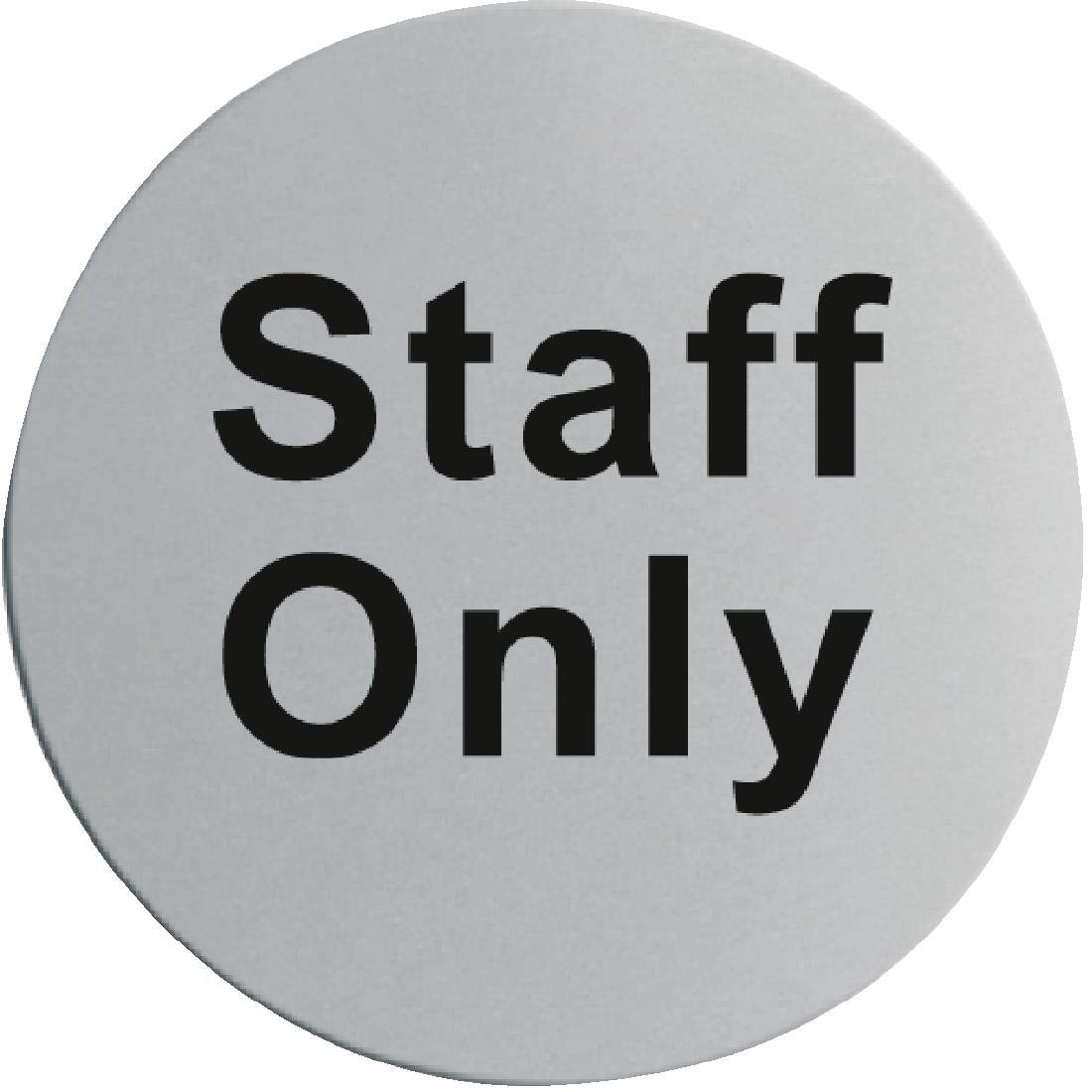 Vogue Staff Only S/A Door Sign St/St U060 - Whisk Hospitality - U060