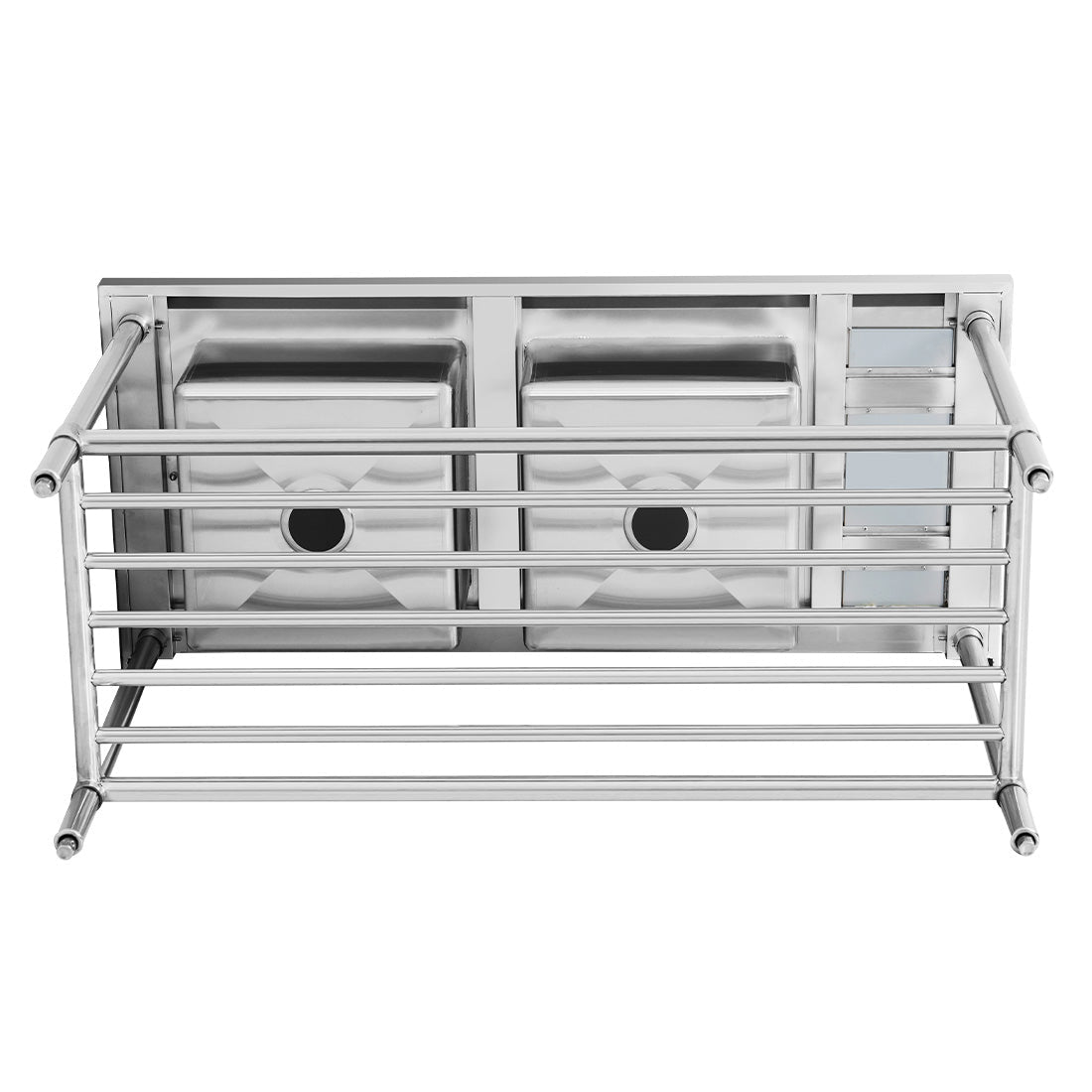 Double Left Sink Bench with Pot Undershelf DSB7 - 1500L/A - Whisk Hospitality - DSB7-1500L/A