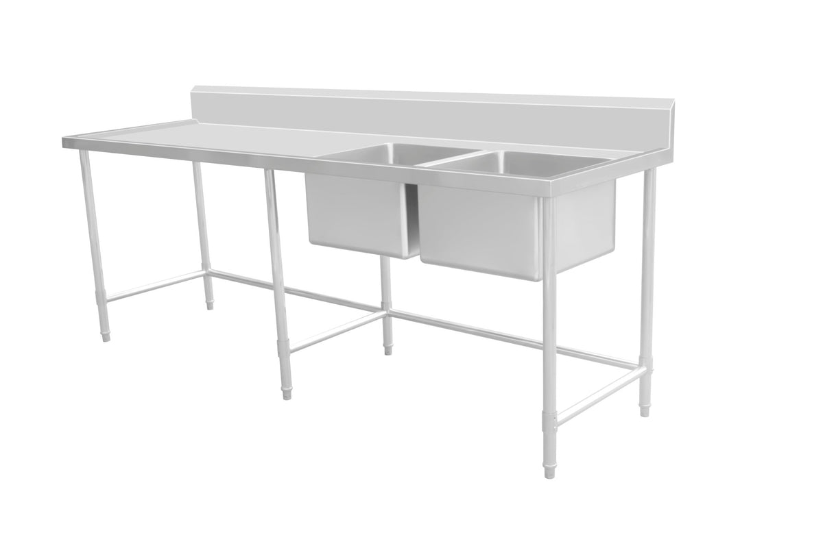 Work Bench - Double Sink with Leg Brace - Right Sink / 700 / ASD-2470R - Whisk Hospitality - 419962