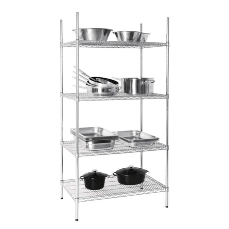 Vogue Flat Pack 4 Shelf Unit St/St - 610 x 910mm U256 - Whisk Hospitality - U256