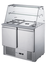 FED - X Two Door Salad Prep Fridge with Glass Top - XS900GC - Whisk Hospitality - XS900GC