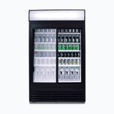 Bromic Upright Display Fridge - 945L - 2 Doors - Sliding - Flat Glass - Lightbox - Whisk Hospitality - GM0980LS-NR