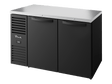 True Refrigeration Bar Refrigerator Black Ext 2 Solid Swing Doors - TBR52 - RISZ1 - L - B - SS - 2 - Whisk Hospitality - TBR52-RISZ1-L-B-SS-2