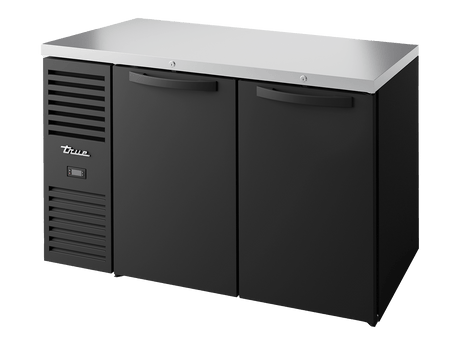 True Refrigeration Bar Refrigerator Black Ext 2 Solid Swing Doors - TBR52 - RISZ1 - L - B - SS - 2 - Whisk Hospitality - TBR52-RISZ1-L-B-SS-2