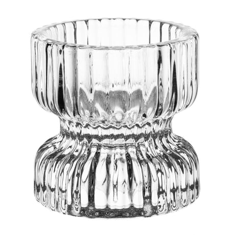 Olympia Tealight/Candle Holder Glass Ridged - 52x52mm (Box 6) HZ331 - Whisk Hospitality - HZ331