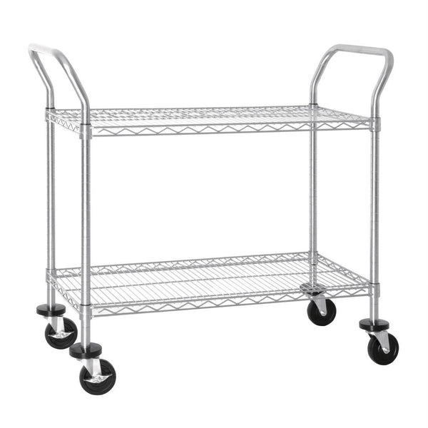 Vogue 2 tier Chrome Wire Trolley - 910x457x960mm CC430 - Whisk Hospitality - CC430