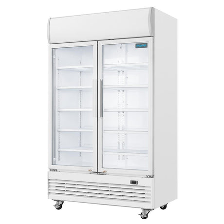 Polar G - Series Upright Display Cooler with Light Box Hinged Door - 950Ltr GE580 - A - Whisk Hospitality - GE580-A