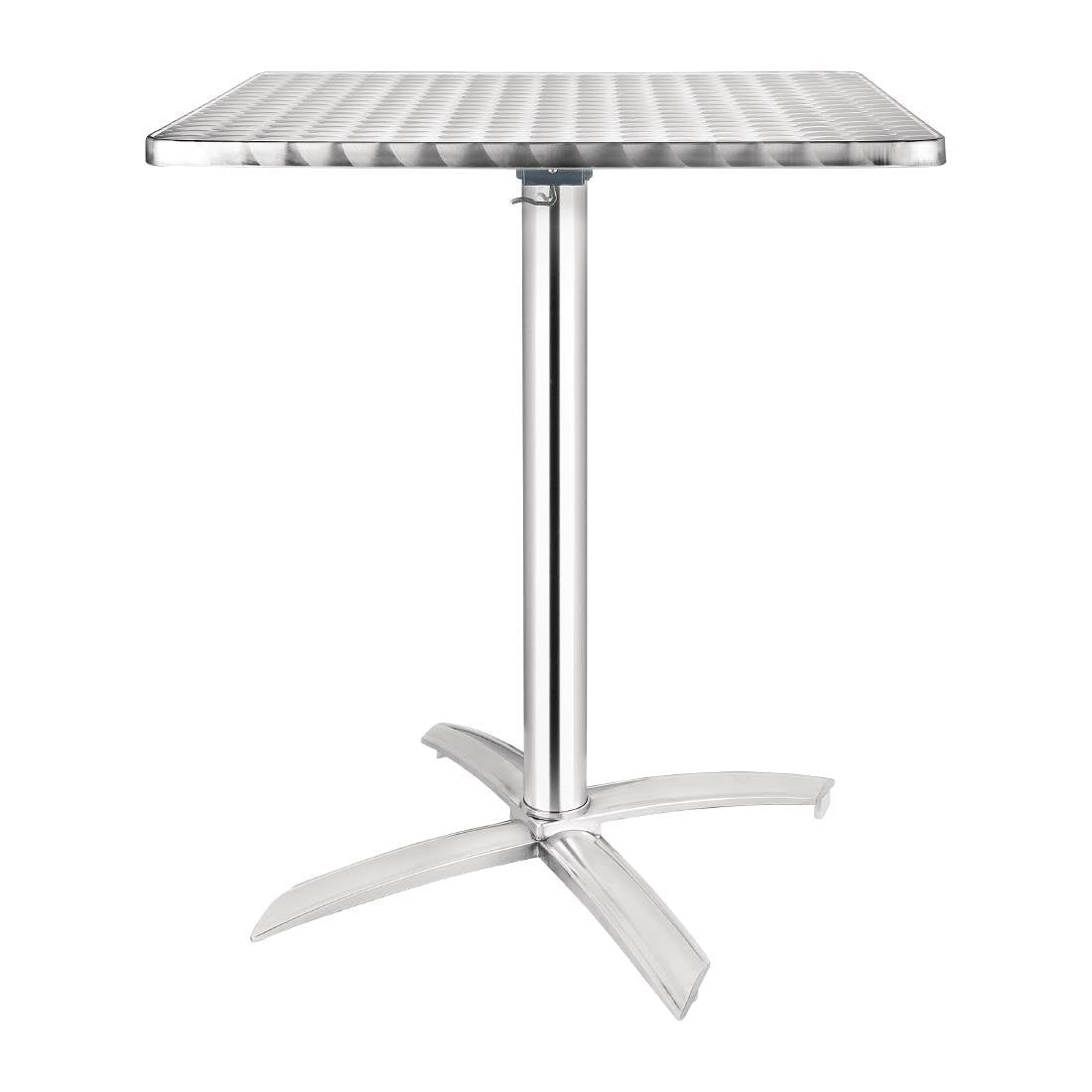 Bolero Square Pedestal Bistro Table St/St Flip Top - 600mm CG838 - Whisk Hospitality - CG838