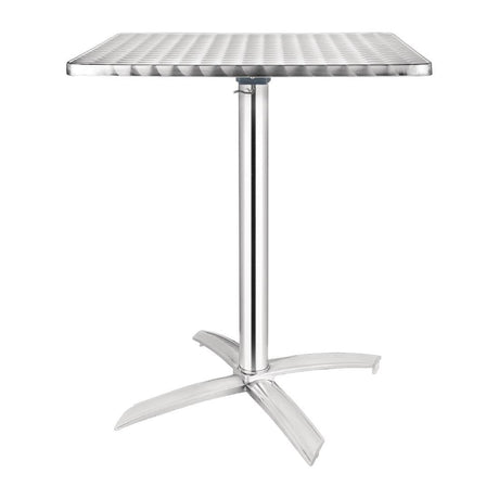 Bolero Square Pedestal Bistro Table St/St Flip Top - 600mm CG838 - Whisk Hospitality - CG838