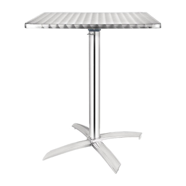 Bolero Square Pedestal Bistro Table St/St Flip Top - 600mm CG838 - Whisk Hospitality - CG838