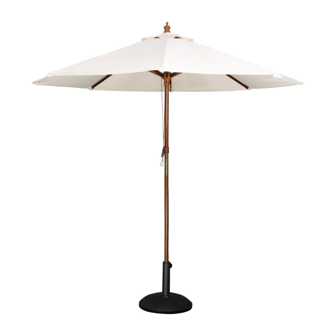 Bolero Round Pulley Umbrella Cream - 3m CB516 - Whisk Hospitality - CB516