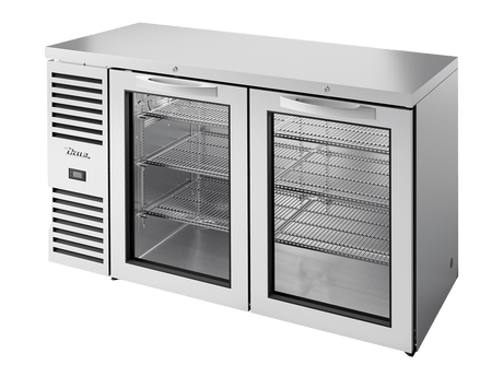 True Refrigeration Bar Refrigerator Stainless Steel Ext 2 Glass Swing Doors - TBR60 - RISZ1 - L - S - GG - 2 - Whisk Hospitality - TBR60-RISZ1-L-S-GG-2