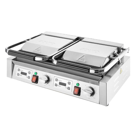 Apuro Double Contact Grill Ribbed/Ribbed Plate CU611 - A - Whisk Hospitality - CU611-A