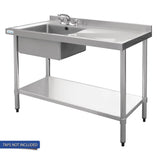 Vogue Single Bowl Sink R/H Drainer - 1000mm x700mm (90mm Drain) HC912 - Whisk Hospitality - HC912