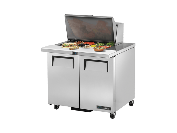 True Refrigeration Prep Table 12x 1/6 Top Pans 2 Solid Swing Doors - TSSU - 36 - 12M - B - HC - Whisk Hospitality - TSSU-36-12M-B-HC