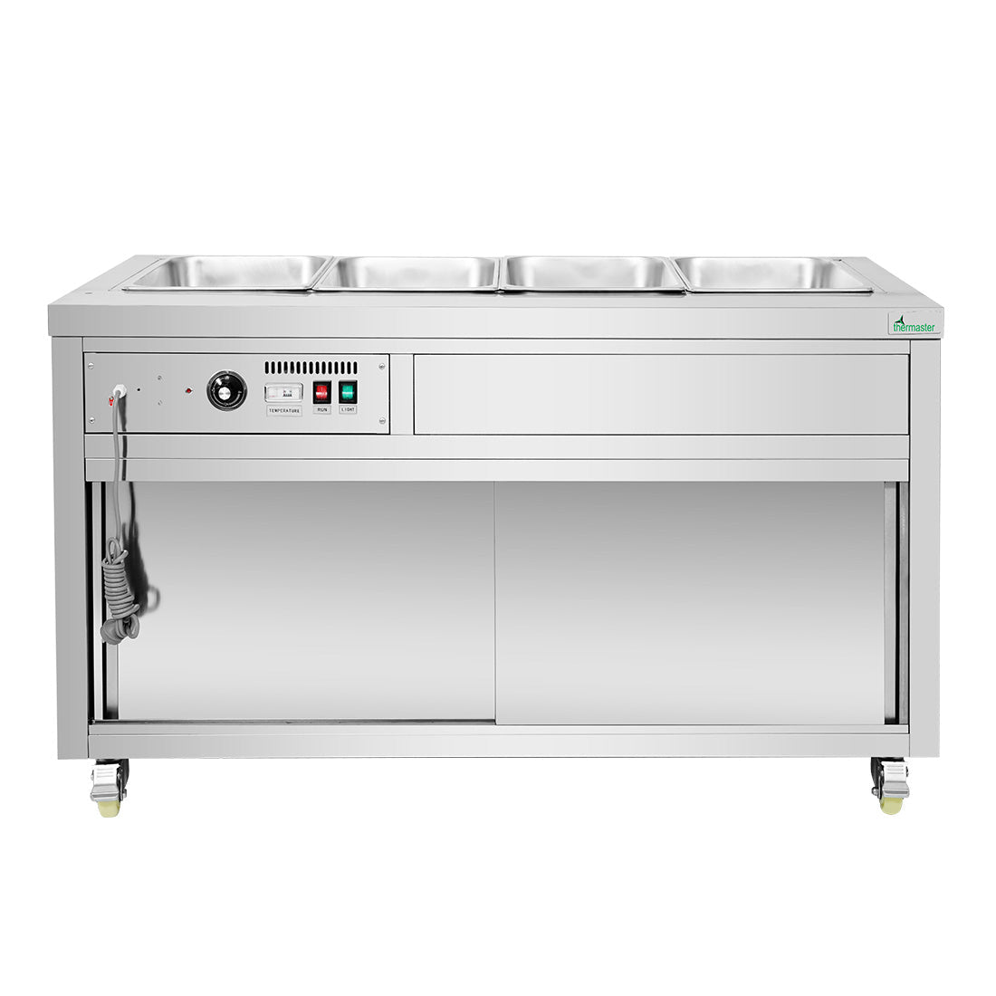 Thermaster Premium Wet and Dry Bain Marie Food Display 4x1/1 GN Pans PG150FE - XB - Whisk Hospitality - PG150FE-XB