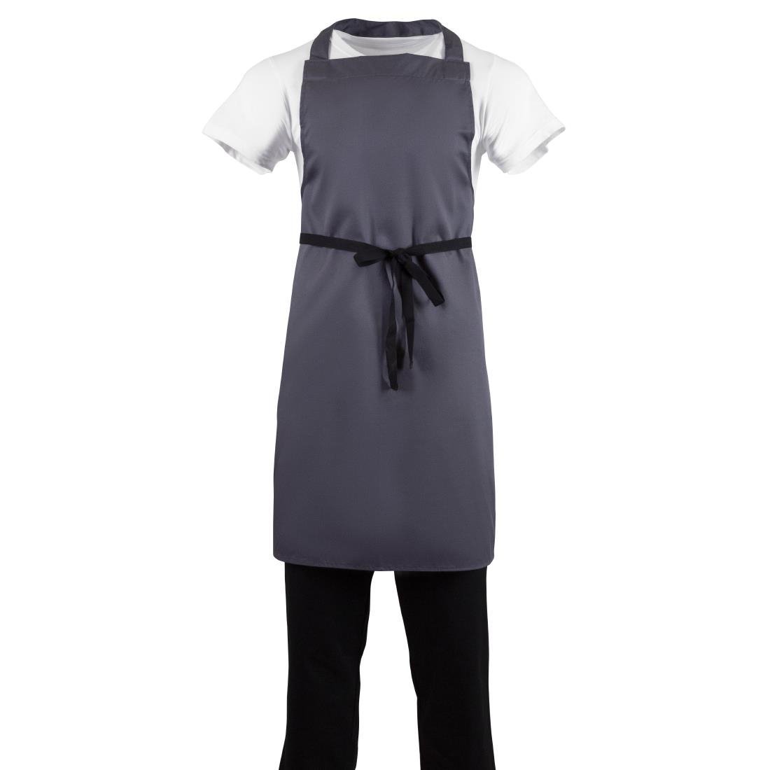 Whites Bib Apron Polycotton Charcoal B426 - Whisk Hospitality - B426