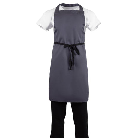 Whites Bib Apron Polycotton Charcoal B426 - Whisk Hospitality - B426