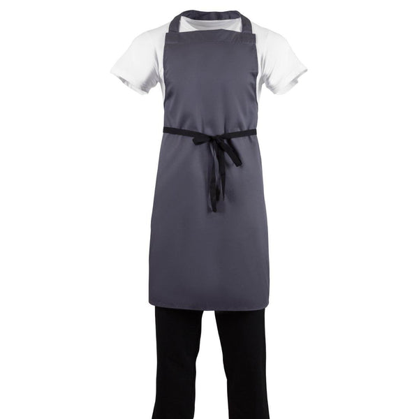 Whites Bib Apron Polycotton Charcoal B426 - Whisk Hospitality - B426