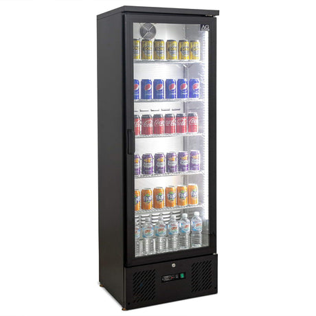 AG 300L Upright Glass Door Display / Backbar Fridge - Black B300G - Whisk Hospitality - B300G