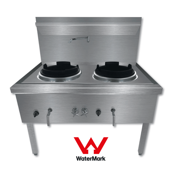 Gasmax Stainless Steel Waterless LPG Double Wok - WW - 2L - Whisk Hospitality - WW-2L