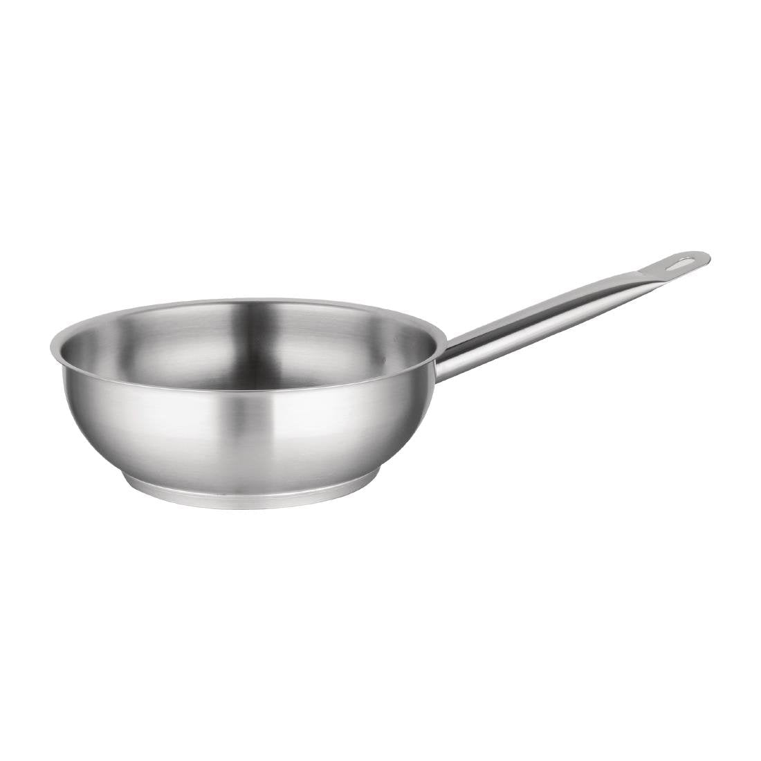 Vogue Flared Saute Pan St/St - 240mm 3Ltr 103fl oz M923 - Whisk Hospitality - M923