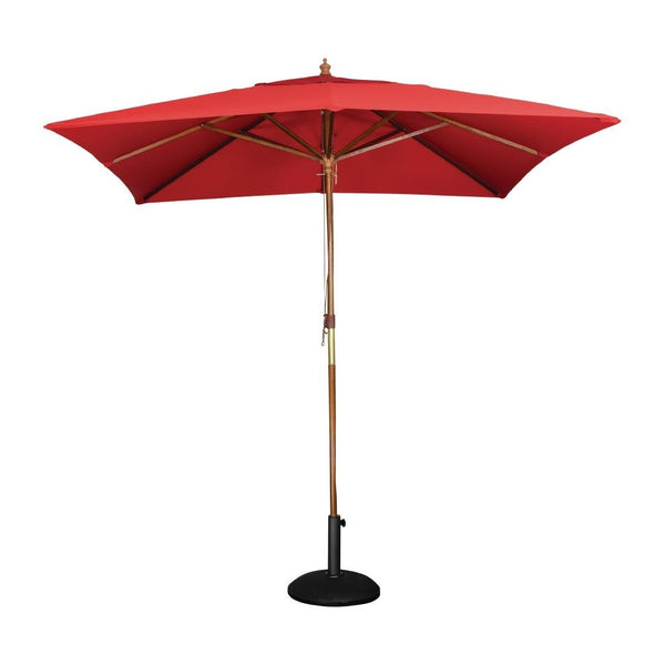 Bolero Square Pulley Umbrella Red - 2.5m GL306 - Whisk Hospitality - GL306