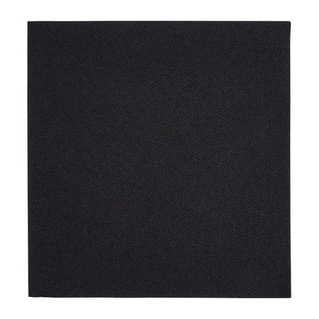 Fiesta Recyclable 40cm Airlaid 4 Fold Black Dinner Napkin (Pack 500) FE270 - Whisk Hospitality - FE270