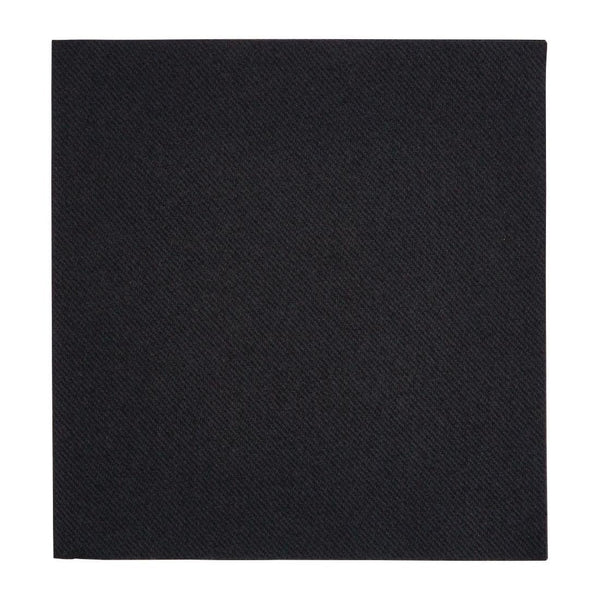 Fiesta Recyclable 40cm Airlaid 4 Fold Black Dinner Napkin (Pack 500) FE270 - Whisk Hospitality - FE270