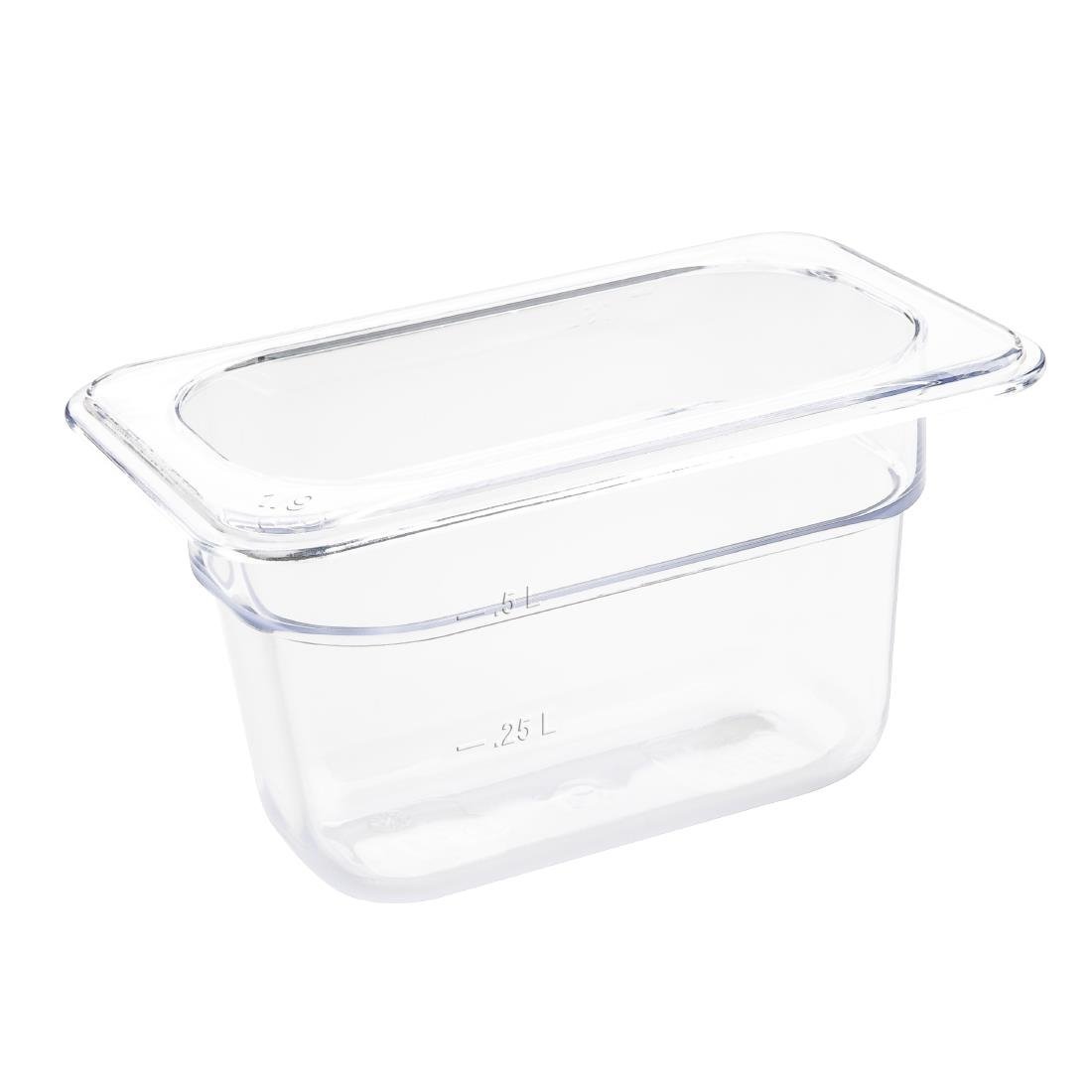 Vogue Clear Polycarbonate - GN 1/9 100mm U243 - Whisk Hospitality - U243