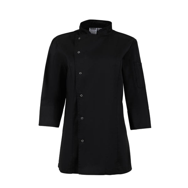Whites Ladies Fitted Jacket Black - Size L BA110 - L - Whisk Hospitality - BA110-L