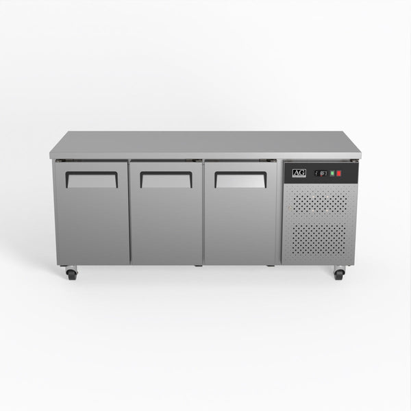 AG Commercial Three Door Worktop / Under Bench Freezer 700mm Depth GNX3100BT - Whisk Hospitality - GNX3100BT