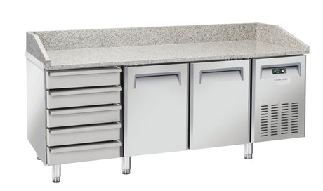 Saltas Marble Top Pizza Fridge with Ambient Drawers MPB0026 - Whisk Hospitality - MPB0026