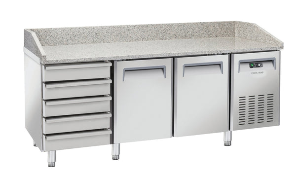 Saltas Marble Top Pizza Fridge with Ambient Drawers MPB0026 - Whisk Hospitality - MPB0026