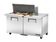 True Refrigeration Prep Table 18x 1/6 Top Pans 2 Solid Swing Doors Removable lids - TSSU - 60 - 18M - B - HC - Whisk Hospitality - TSSU-60-18M-B-HC