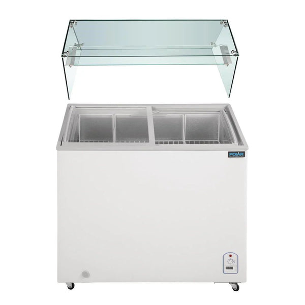 Polar G - Series Display Chest Freezer - 200Ltr with Glass Surround FL991 - A - Whisk Hospitality - FL991-A
