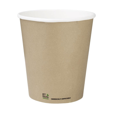 Fiesta Compostable Hot Cup Single Wall 'Kind' Kraft - 340ml (Sleeve 50) CU983 - Whisk Hospitality - CU983