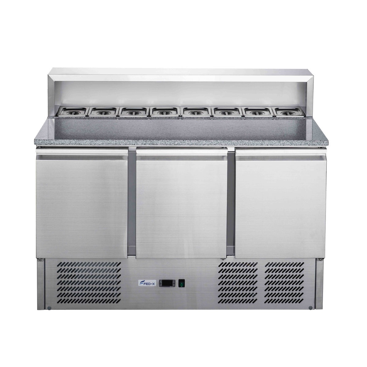 FED - X Three Door Salad Prep Fridge with Marble Top - XGNS1300E - Whisk Hospitality - XGNS1300E